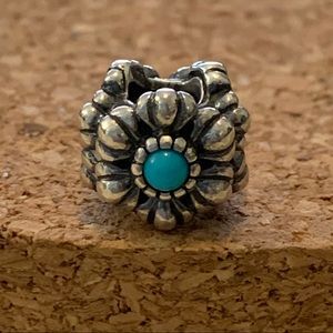 Turquoise silver pandora charm